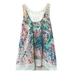 Collective Concepts Floral Crochet Tank Top